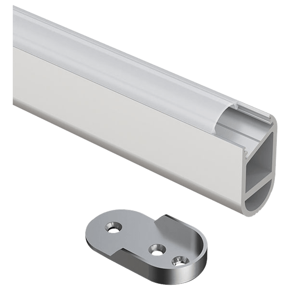AP16F Aluminum 8 ft Oval Wardrobe Hanging Rail 10 Pack LED lighted Closet Rod Fixture