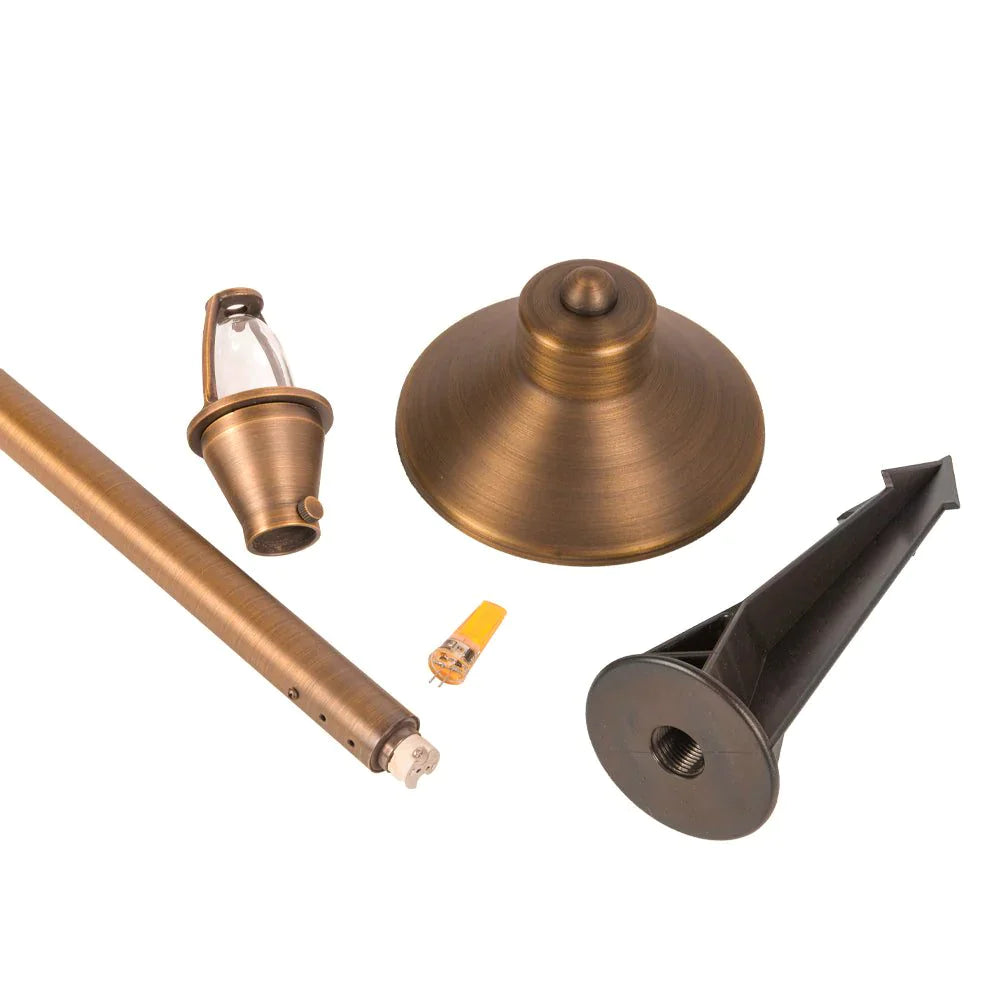 PLB06 12V G4 Snub Low Voltage Heavy Duty Cast Brass Outdoor LED Pathway Light