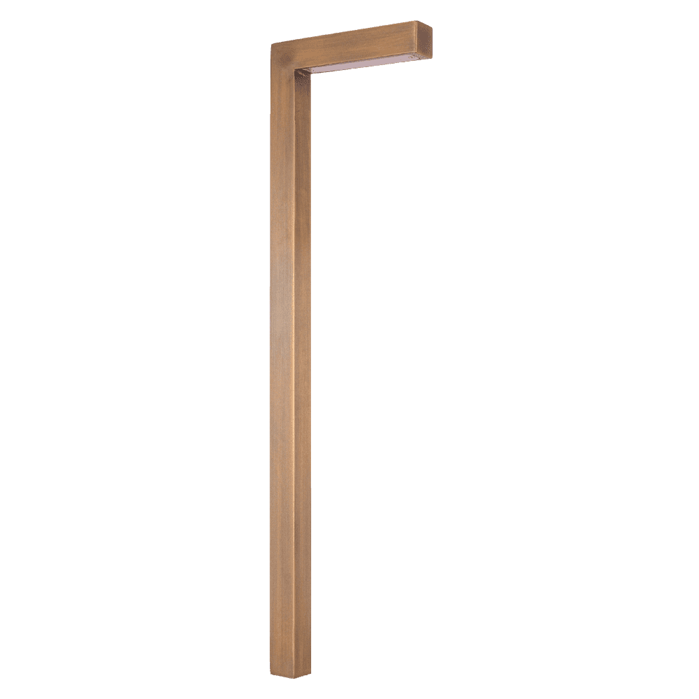 PLB10 LED Brass L-Shaped Low Voltage Landscape Lighting Pathway Light