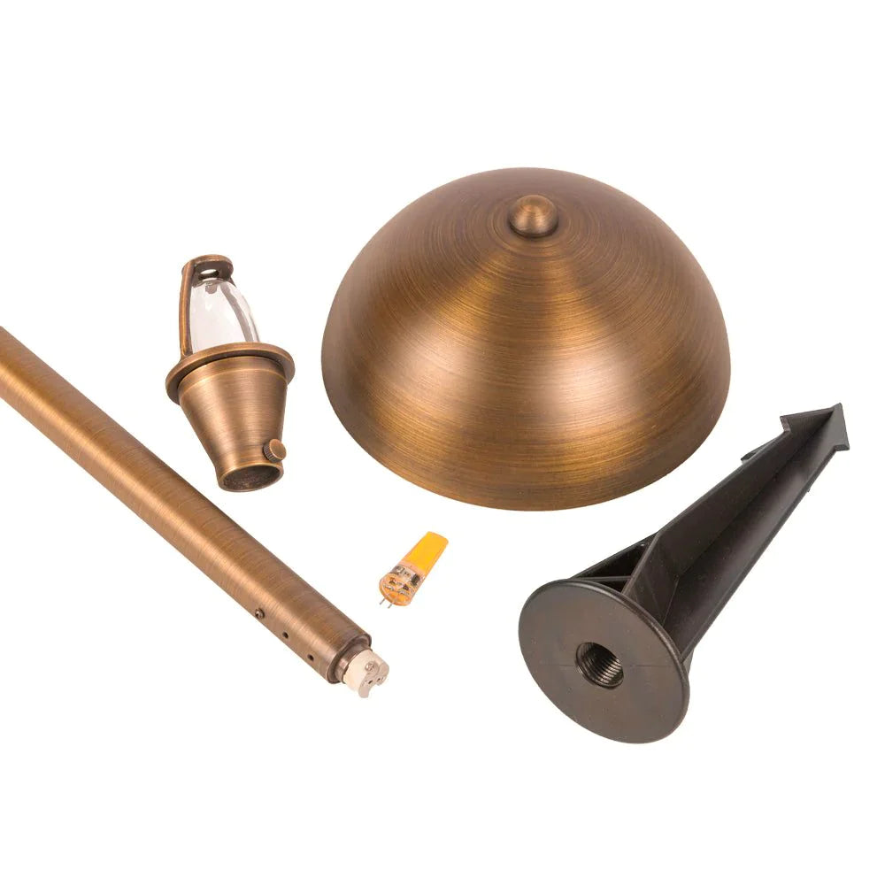 PLB08 Brass LED Globe Low Voltage Pathway Outdoor Landscape Lighting Fixture
