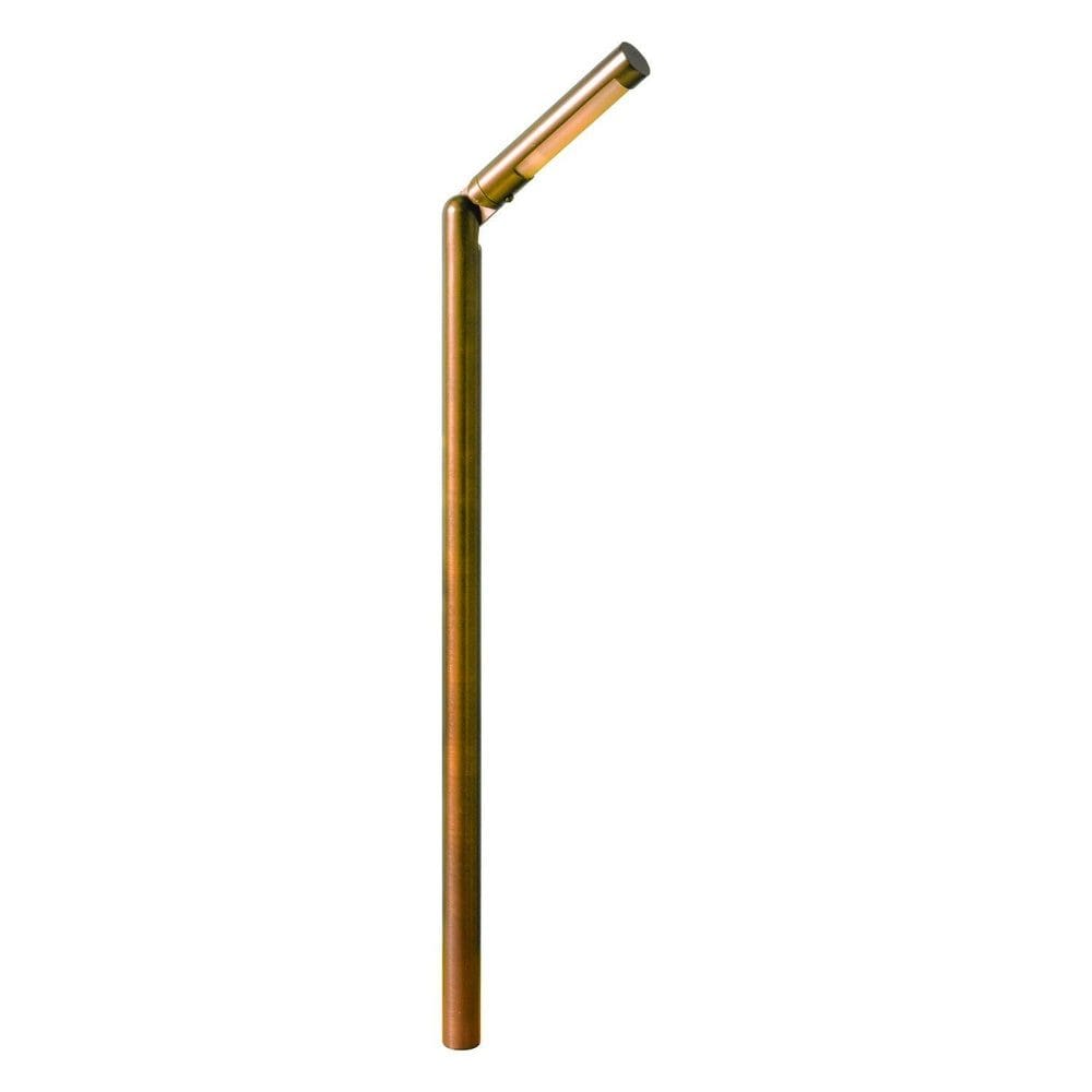 PLB16 Adjustable Lamp Ready Brass Round L-Shaped Low Voltage Pathway Light