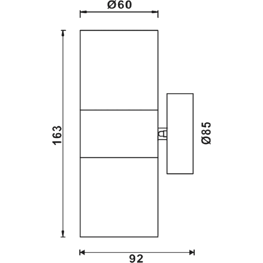 SCS06 LED Stainless Steel Cylinder Up Down Light 2 Directional Sconce Lighting
