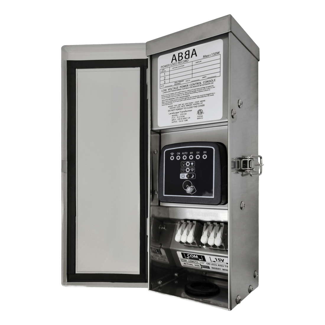 STSW150 150W Digital Smart WIFI 15V Low Voltage Transformer with Photocell & Timer IP65