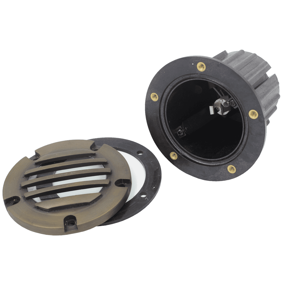 UNB06 Cast Brass Low Voltage Round Grill LED In-Ground Well Light IP65 Waterproof