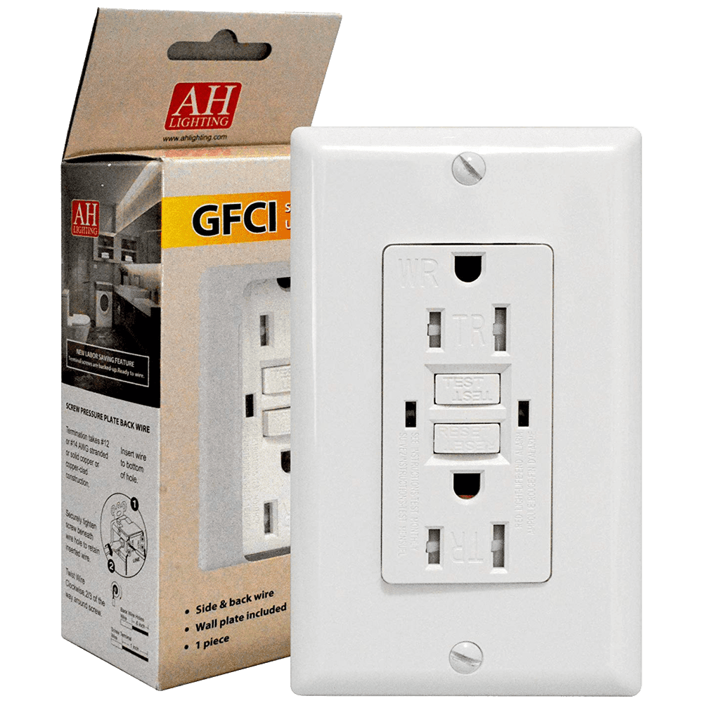 AH Lighting GFCI 15Amp Tamper Resistant - Self Test (UL943) White