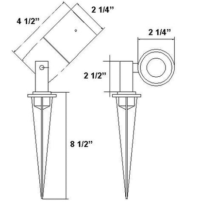 KL103 Low Voltage Modern Bullet Spotlight Aluminum Outdoor Lighting