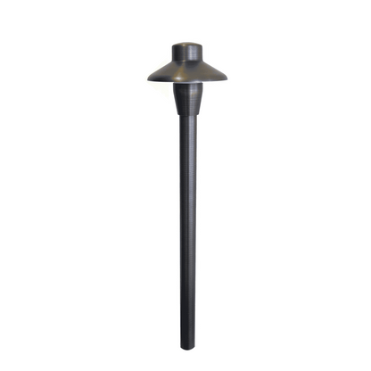 Capuchon Solid Cast Brass Path &amp; Area Light - Natural Bronze Low Voltage Outdoor Lighting