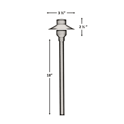 Cloche Solid Brass Path &amp; Area Light Black Finish Low Voltage Outdoor Lighting