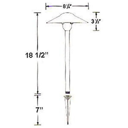 DL03 12V AC/DC Aluminum Low Voltage Landscape Lighting Mushroom Path Light
