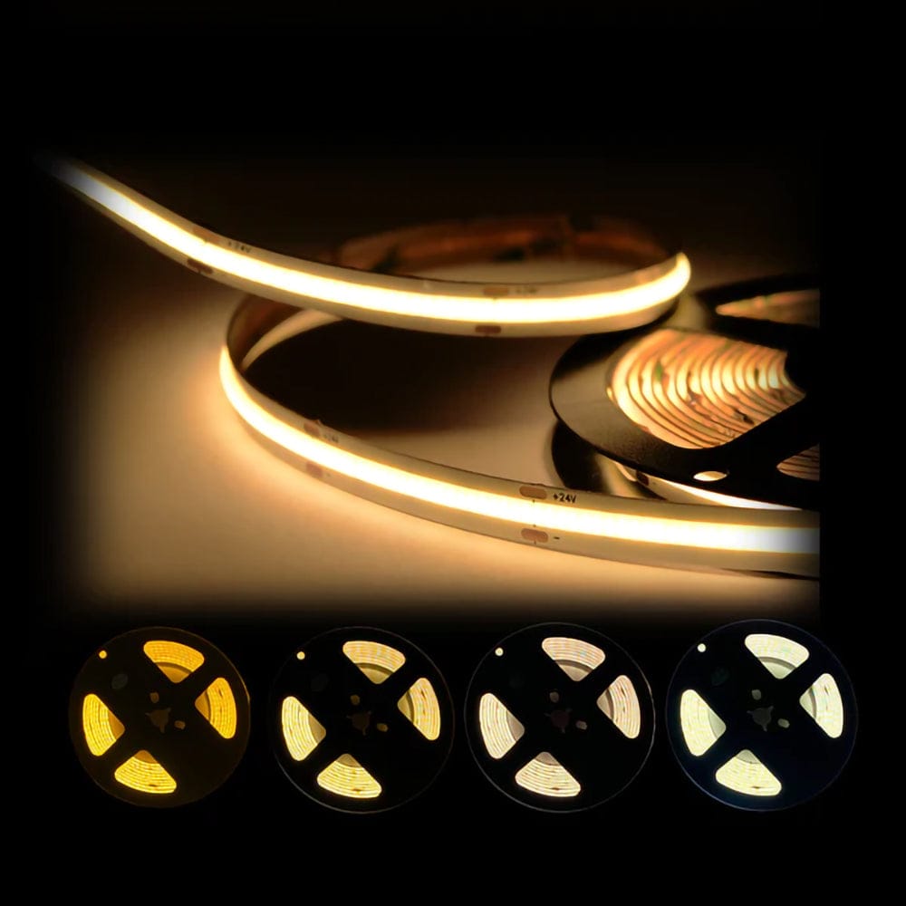 Dotless Single Color Linear LED Strip Lights Low Voltage FCOB DC24V Tape Light