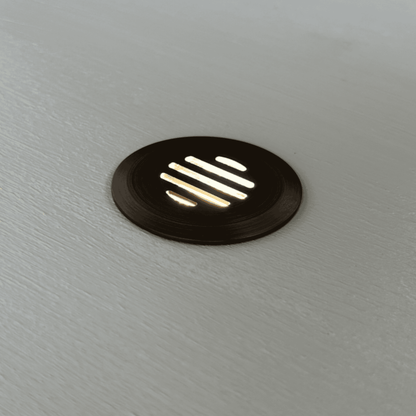 Luffa Louvered Solid Cast Brass Mini In-ground / Deck / Recessed Light Low Voltage Outdoor Landscape Lighting