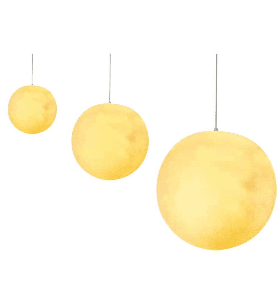 GL Series Moon Light Fixture 12V Low Voltage Outdoor IP65 Waterproof Hanging or Ground Lighting Nordic Globe Resin Lampshade Modern for Porch Garden Patio