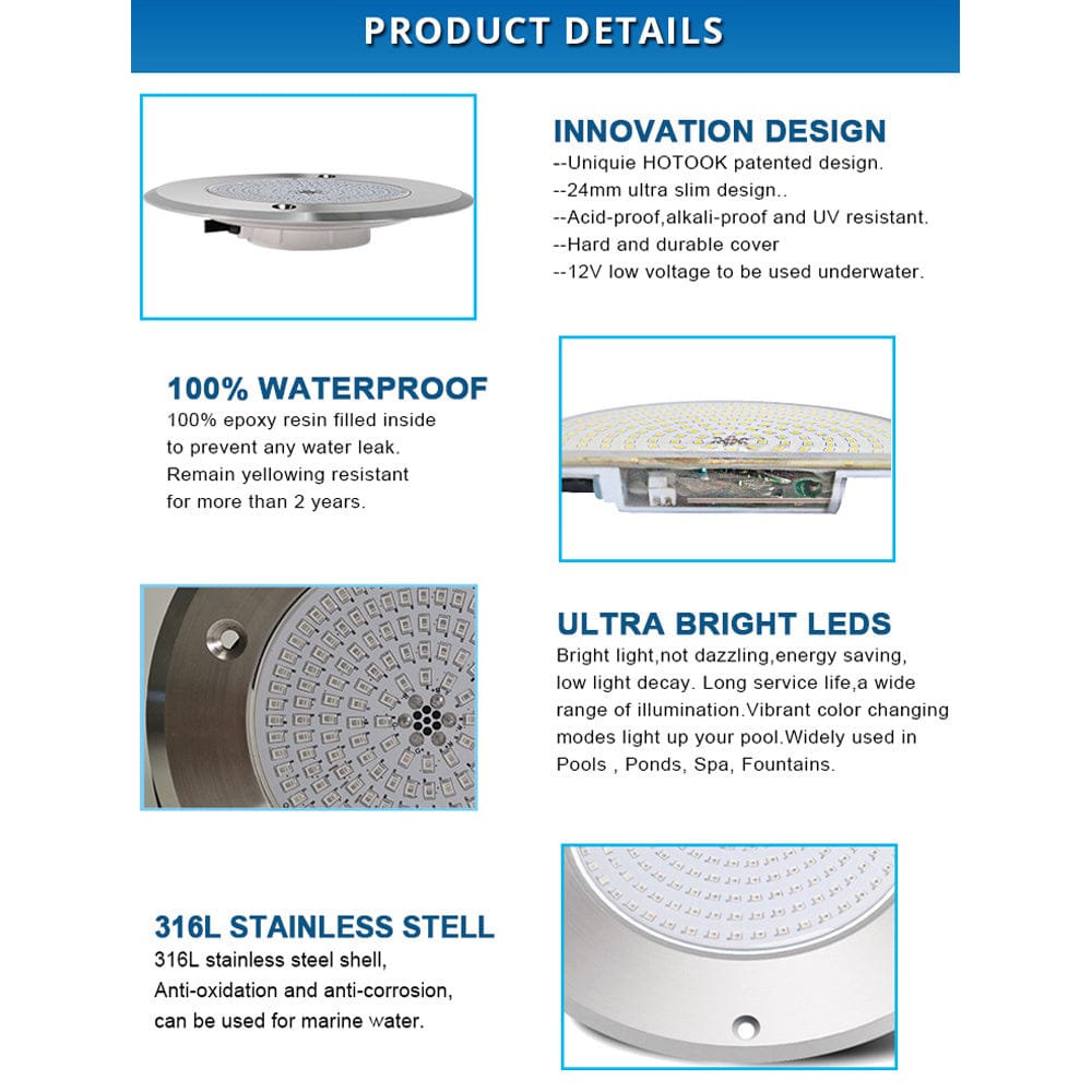 PL54 Pool and Spa RGB/RGBW Color Changing Low Voltage Light