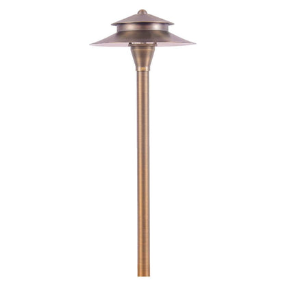 PLB04 Two Tier Brass LED Pagoda Low Voltage Pathway Light