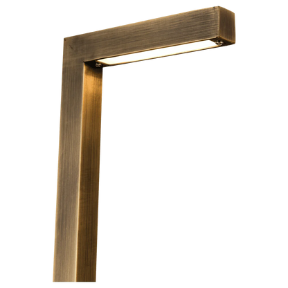 PLB10 LED Brass L-Shaped Low Voltage Landscape Lighting Pathway Light