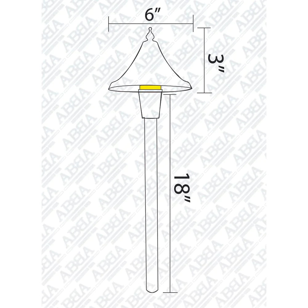 PLB09 Brass LED Cone Lamp Ready Low Voltage Pathway Outdoor Landscape Lighting Fixture