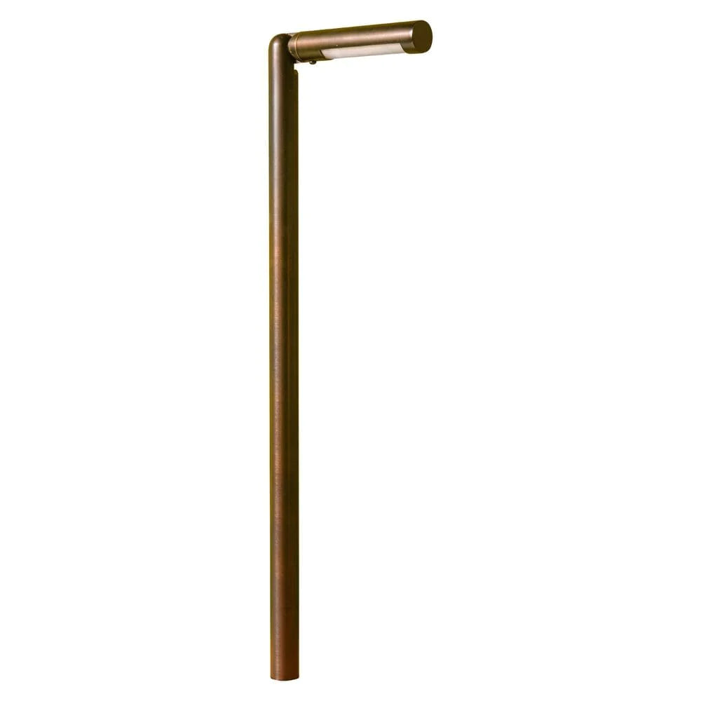 PLB16 Adjustable Lamp Ready Brass Round L-Shaped Low Voltage Pathway Light