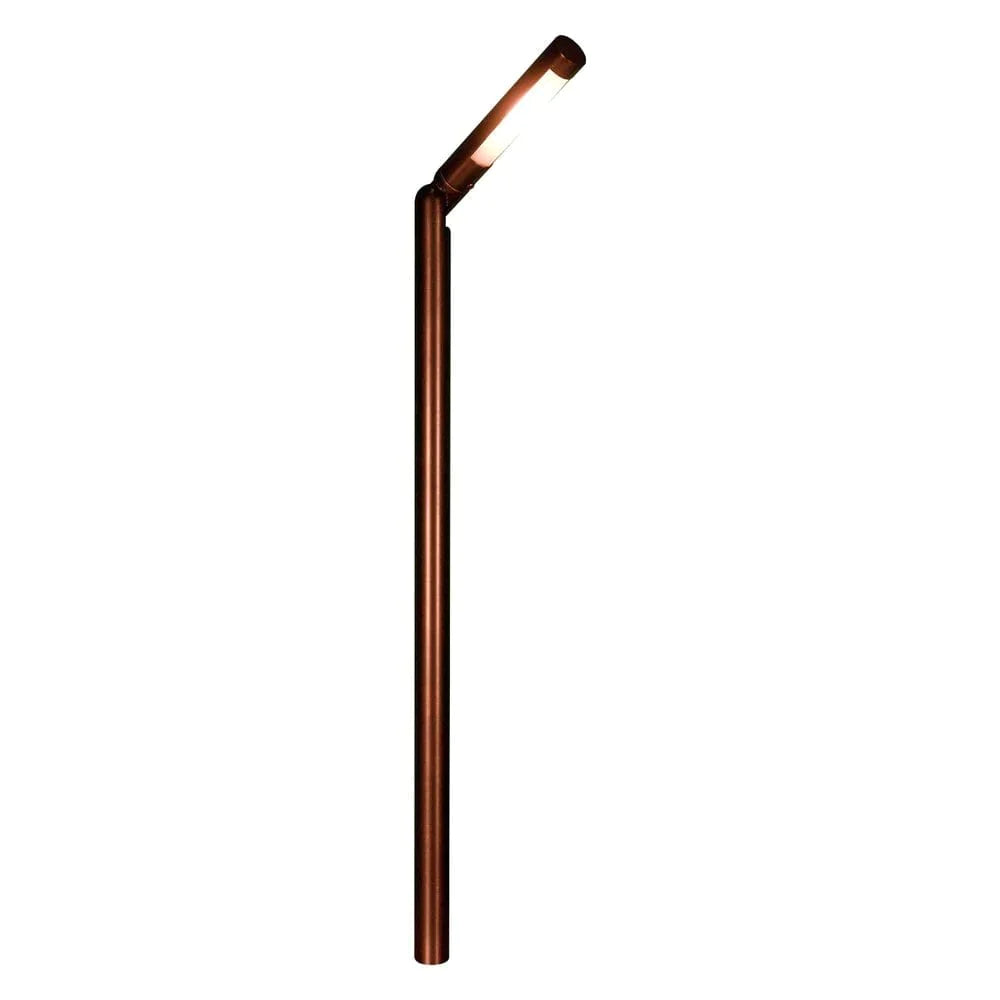 PLB16 Adjustable Lamp Ready Brass Round L-Shaped Low Voltage Pathway Light