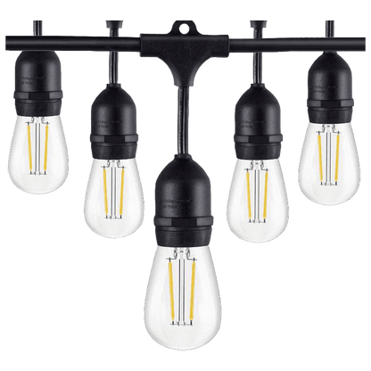 SL101 LED Low Voltage Bistro String Lights 48 FT Outdoor Weatherproof 12V Edison Bulbs