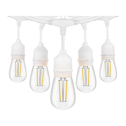 SL101 LED Low Voltage Bistro String Lights 48 FT Outdoor Weatherproof 12V Edison Bulbs