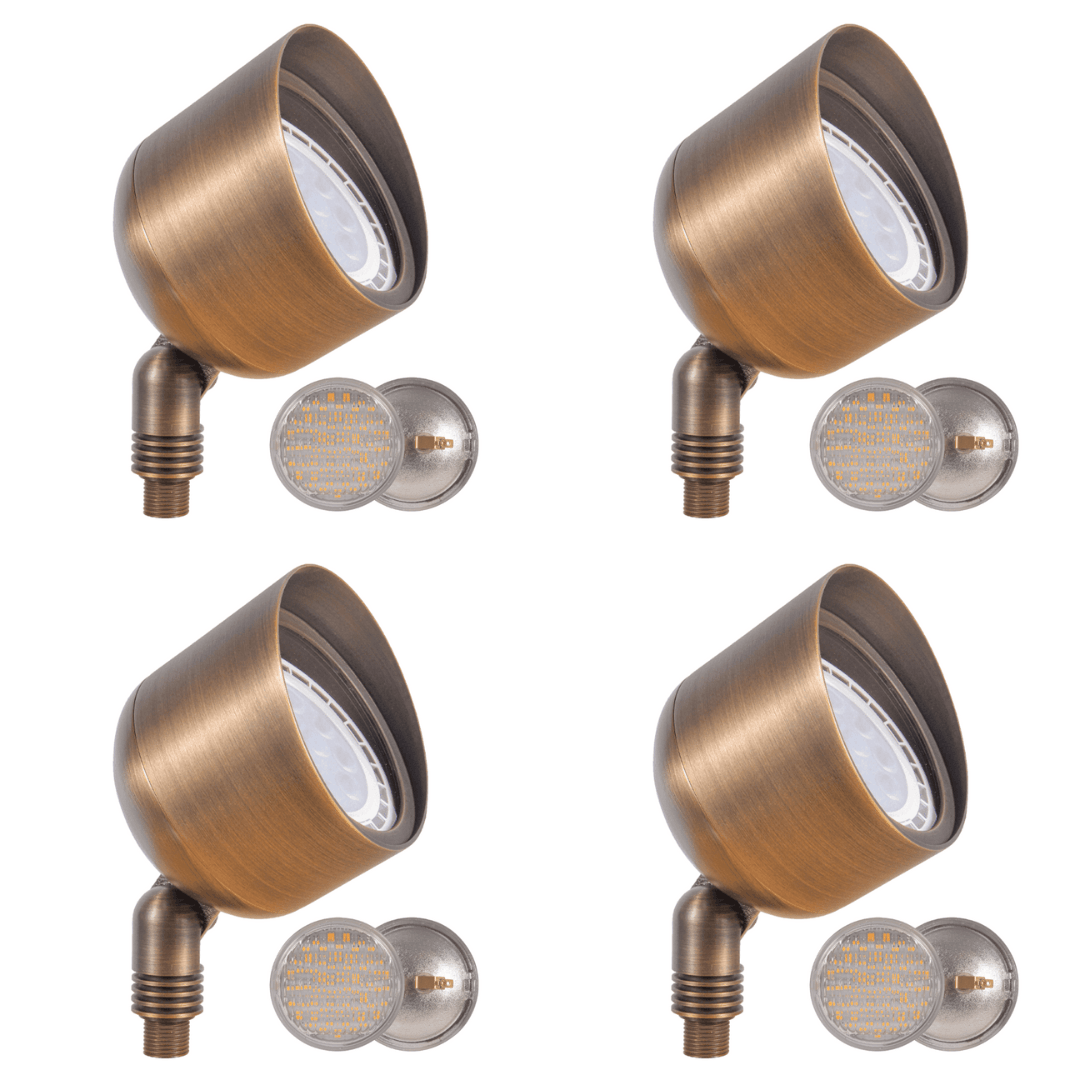 SPB07 Brass PAR36 12V Outdoor Flood Light Low Voltage LED Landscape Lighting 10W 3000K Bulb