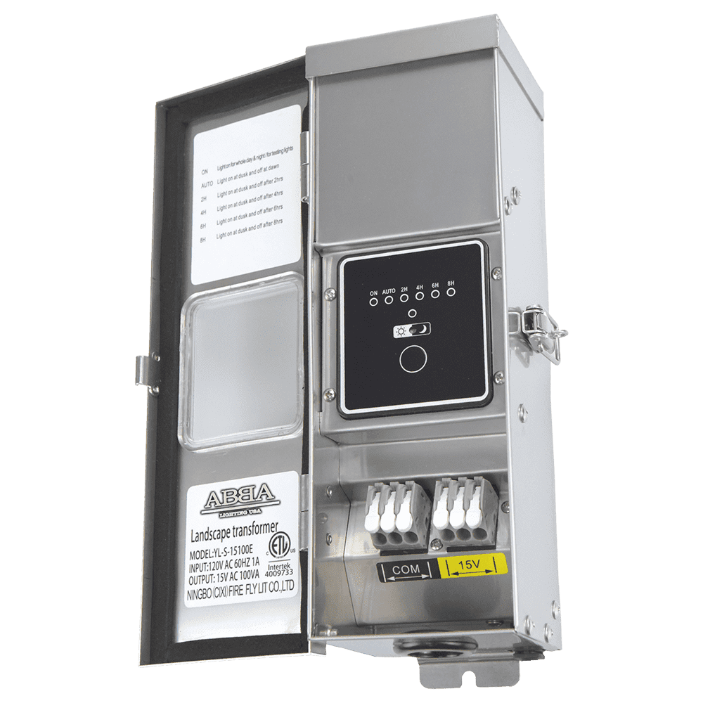 STS100 100W Digital 15V Low Voltage Transformer with Photocell &amp; Timer IP65