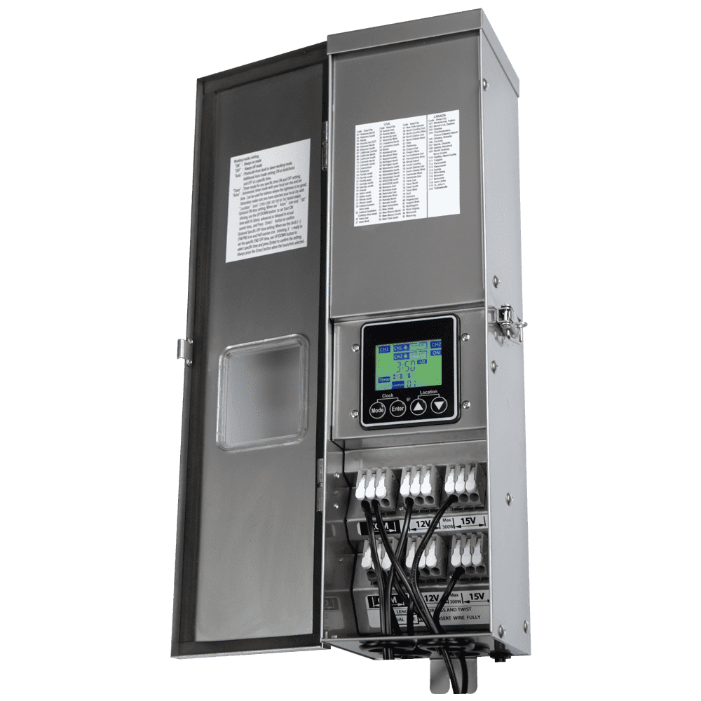 STS600 600W Digital 12V, 15V Low Voltage Transformer with Photocell &amp; Timer IP65