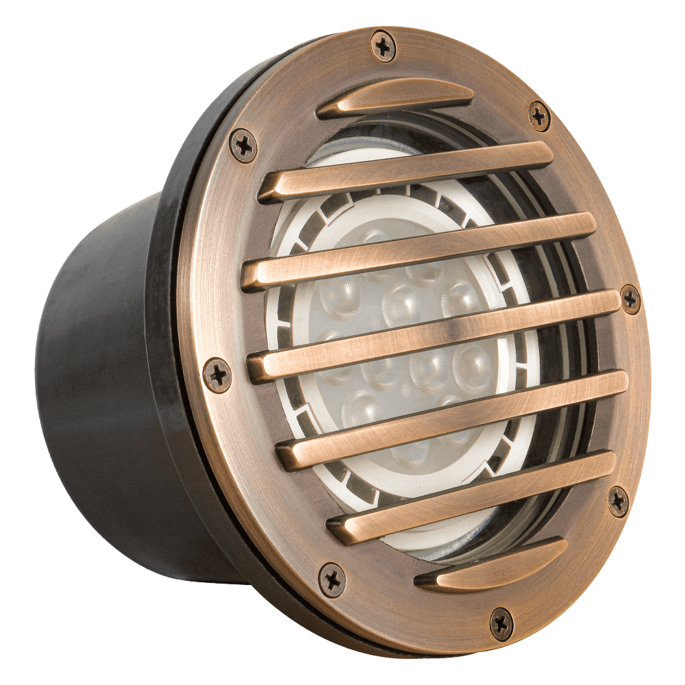 UNB01 Cast Brass Low Voltage Grille Commercial PAR36 LED In-ground Well Light IP65 Waterproof