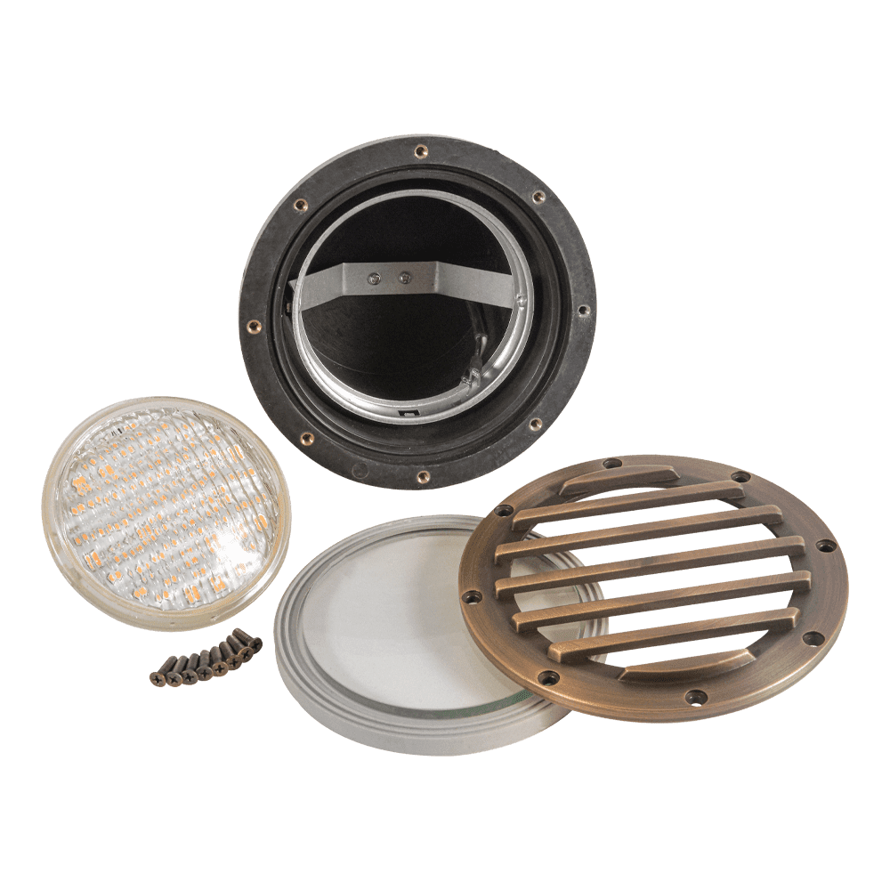 UNB01 Cast Brass Low Voltage Grille Commercial PAR36 LED In-ground Well Light IP65 Waterproof