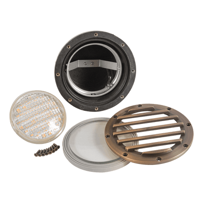 UNB01 Cast Brass Low Voltage Grille Commercial PAR36 LED In-ground Well Light IP65 Waterproof