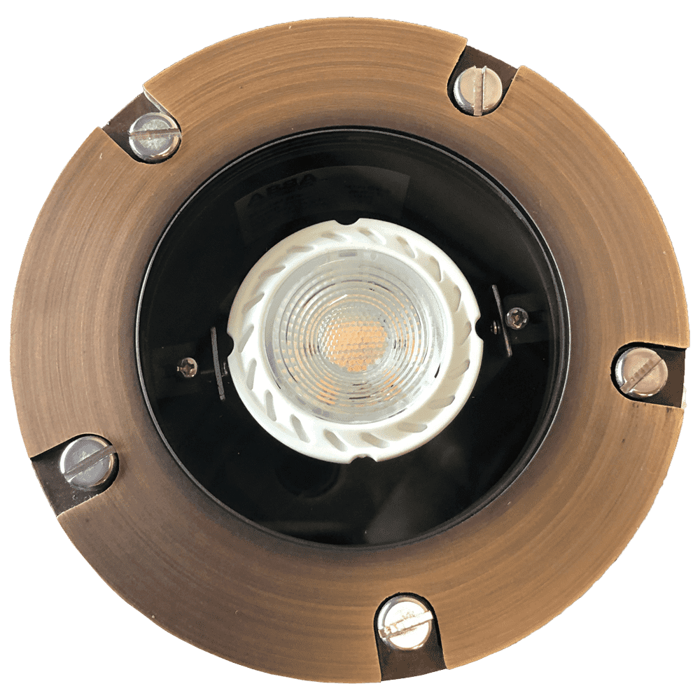 UNB04 Cast Brass Low Voltage Round LED In-Ground Well Light IP65 Waterproof