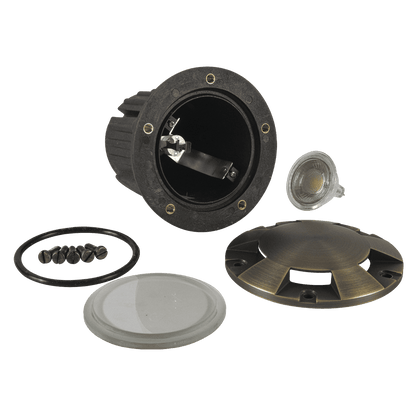 UNB07 Cast Brass Low Voltage Round Multi-Directional LED In-ground Well Light IP65 Waterproof