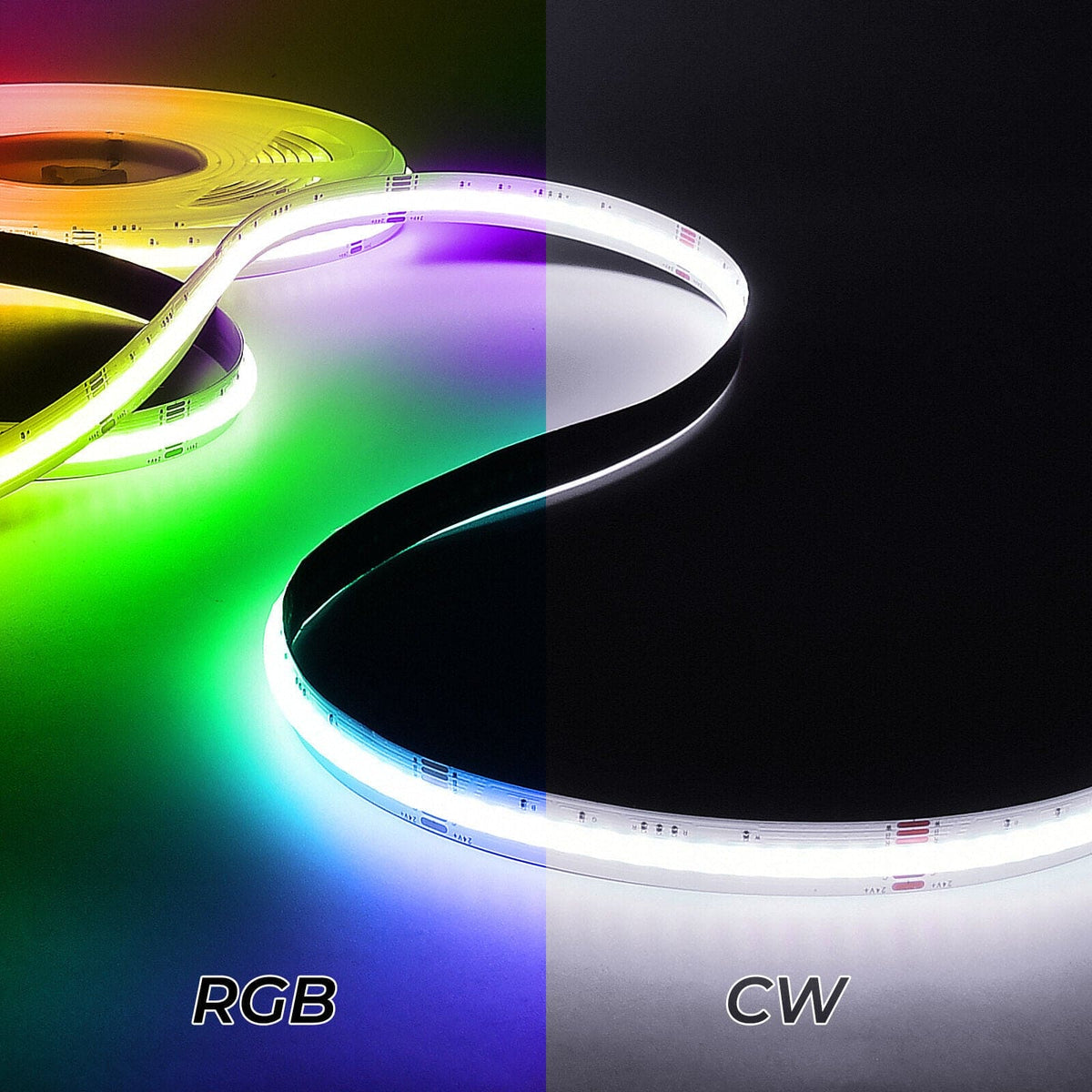 Dotless Linear LED RGBW Color Changing 6W/ft COB Strip Lights IP20 Low ...
