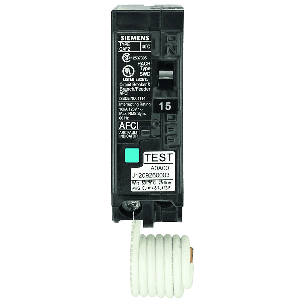 Siemens QA115AFC 15 Amp 1 in. Single-Pole 120-Volt Plug-On Combination AFCI Circuit Breaker